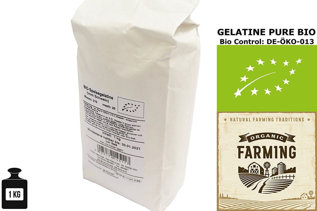 Gélatine bio à partir de couennes de porcs - gélatine en poudre bio sobo 1kg 2w organic