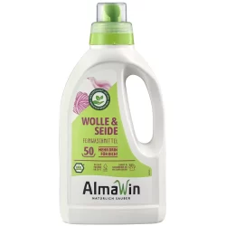 Flacon de lessive liquide ecologique laine et soie AlmaWin pour lavage délicat des fibres naturelles