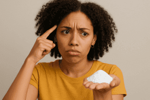 Femme se demandant comment doser sa lessive en poudre